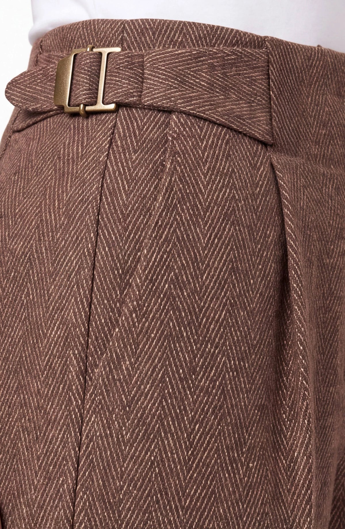 High Rise Pleated Wide Leg Trouser w/ Side Tab 31' in