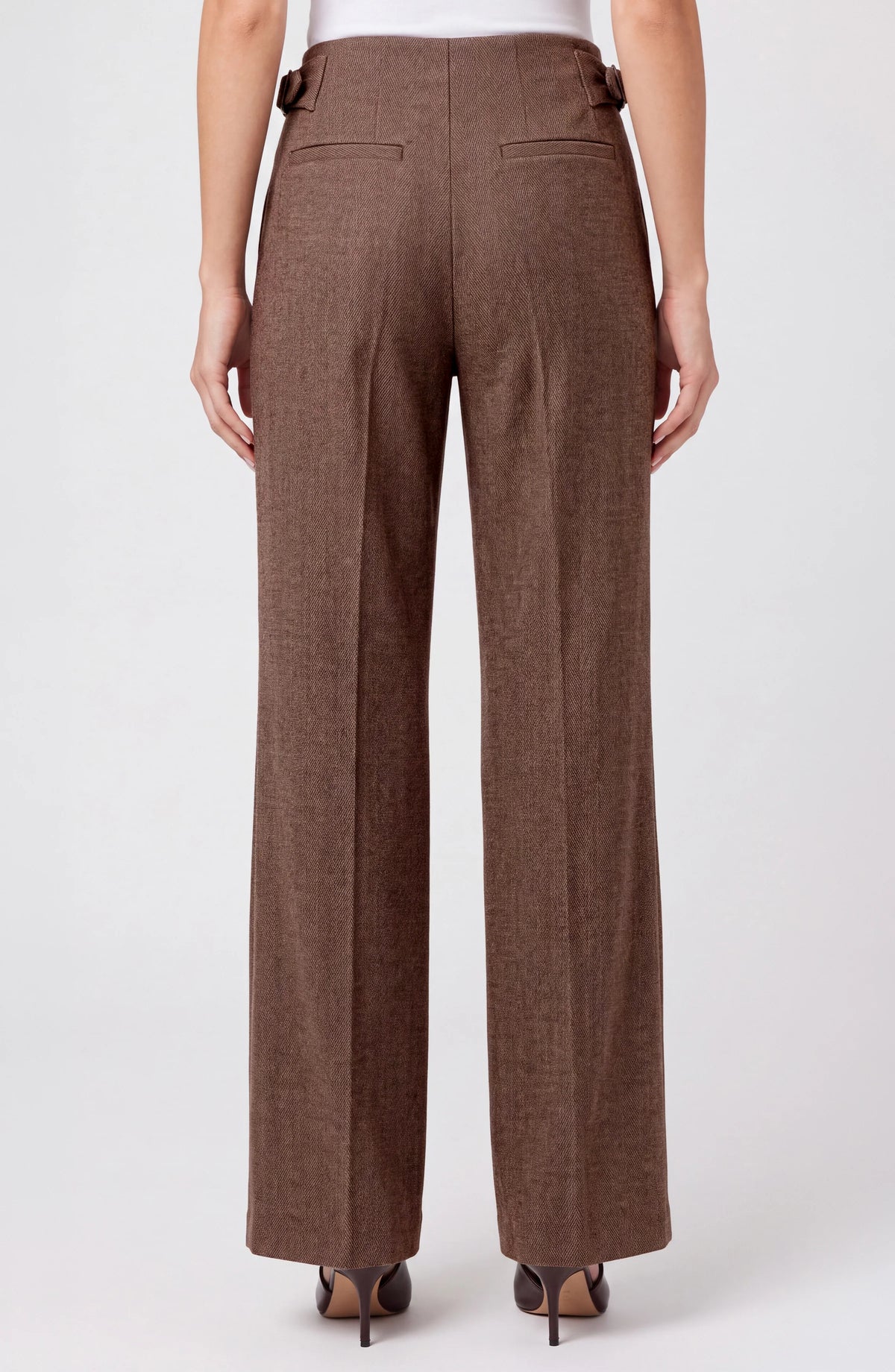 High Rise Pleated Wide Leg Trouser w/ Side Tab 31' in