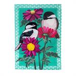 Chickadee Friends Applique Garden Flag