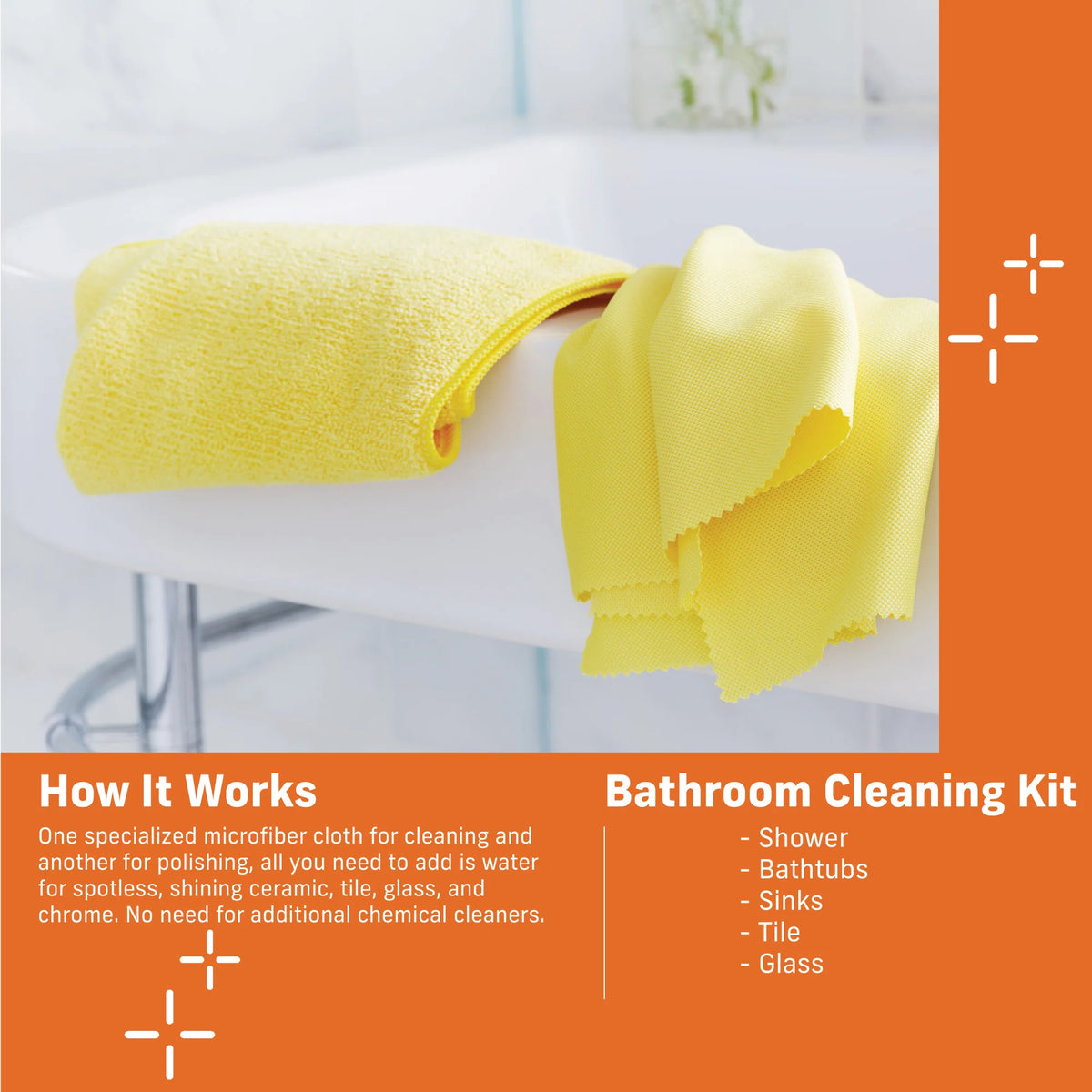 Bathroom Cleaning Kit 2 Cloths