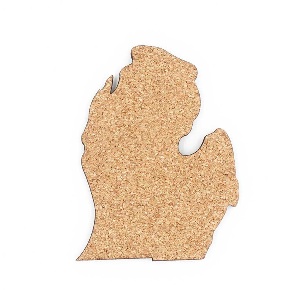 Michigan-Shaped Cork Coaster Set