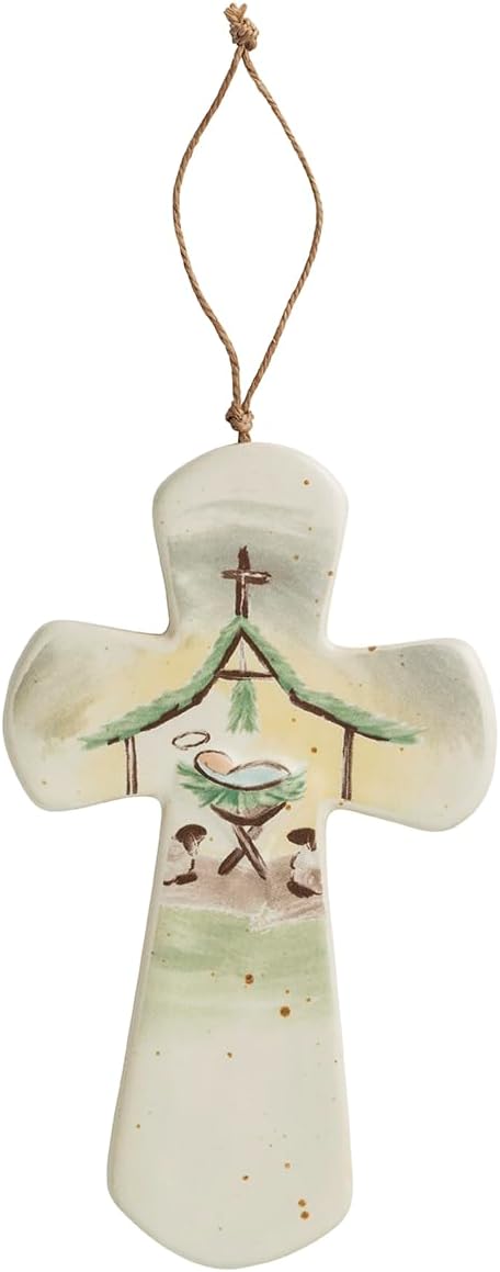 Mud Pie Ceramic Nativity Cross