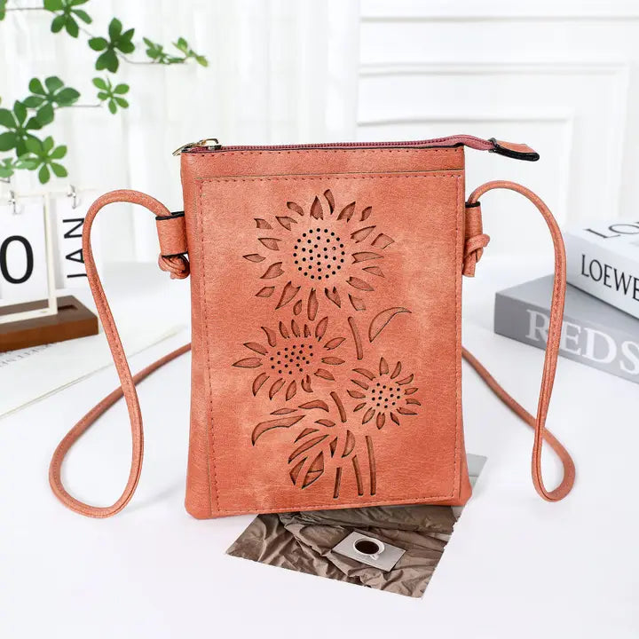 Laser Cut Crossbody Cellphone Purse