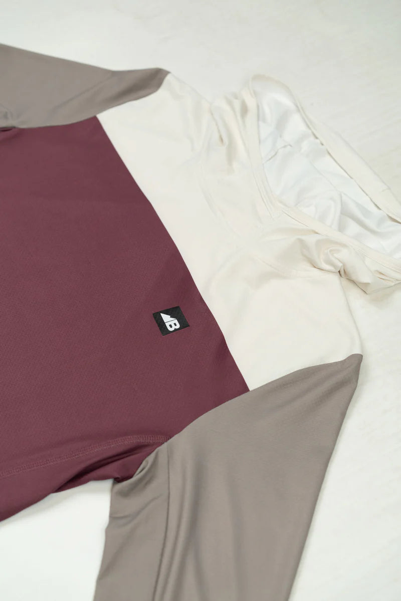 Women's Ascent UPF50 Sun Hoodie - Burgundy Block