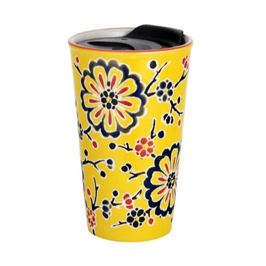 12oz Japanese Ceramic Glass Travel Mug