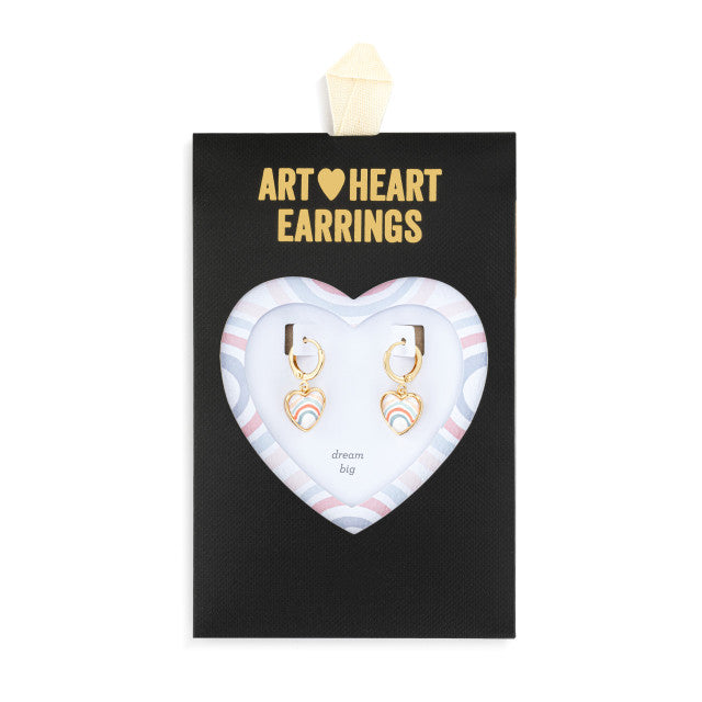 Art Heart Earrings - Dream Big