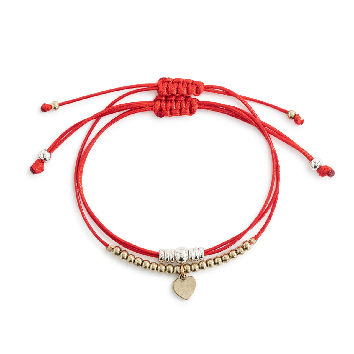 Set of 2 Red Thread Heart Bracelets
