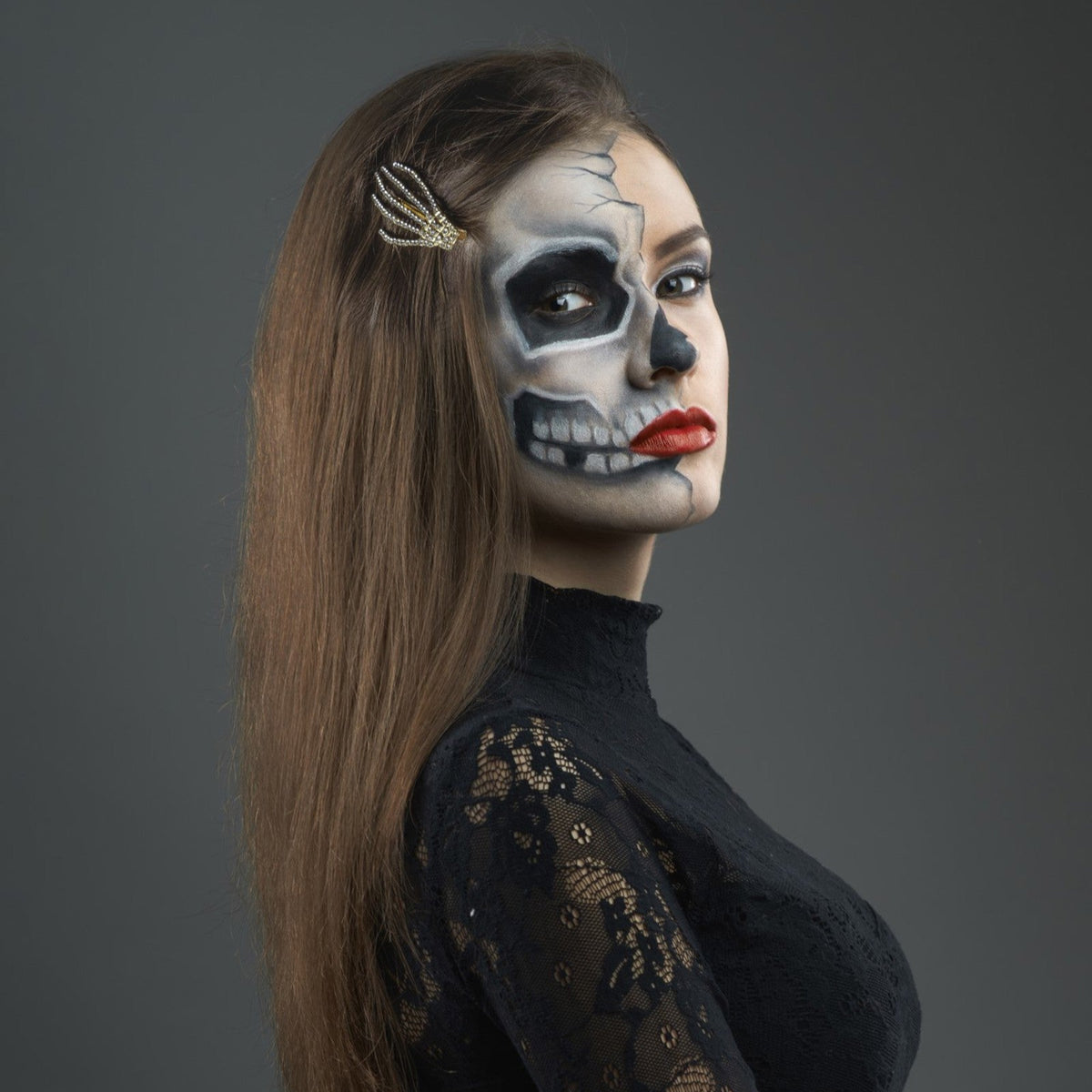Death Grip Skeleton Hair Clips Set/2
