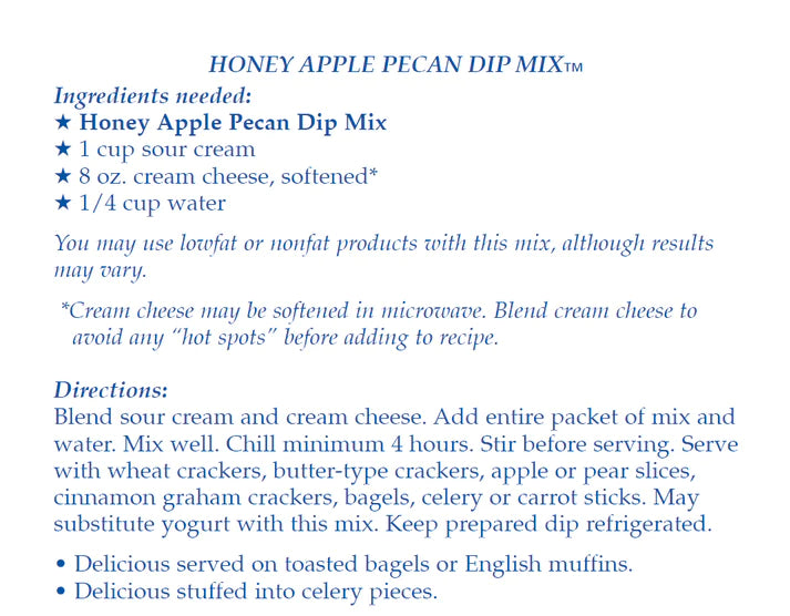 Honey Apple Pecan Dip Mix