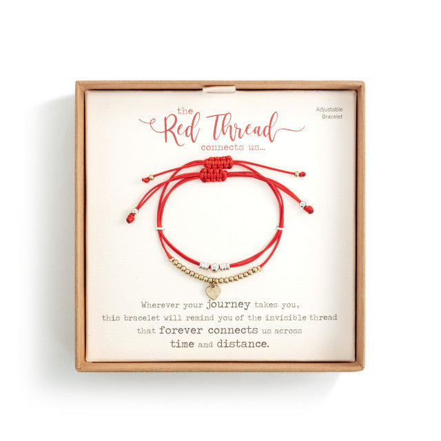 Set of 2 Red Thread Heart Bracelets