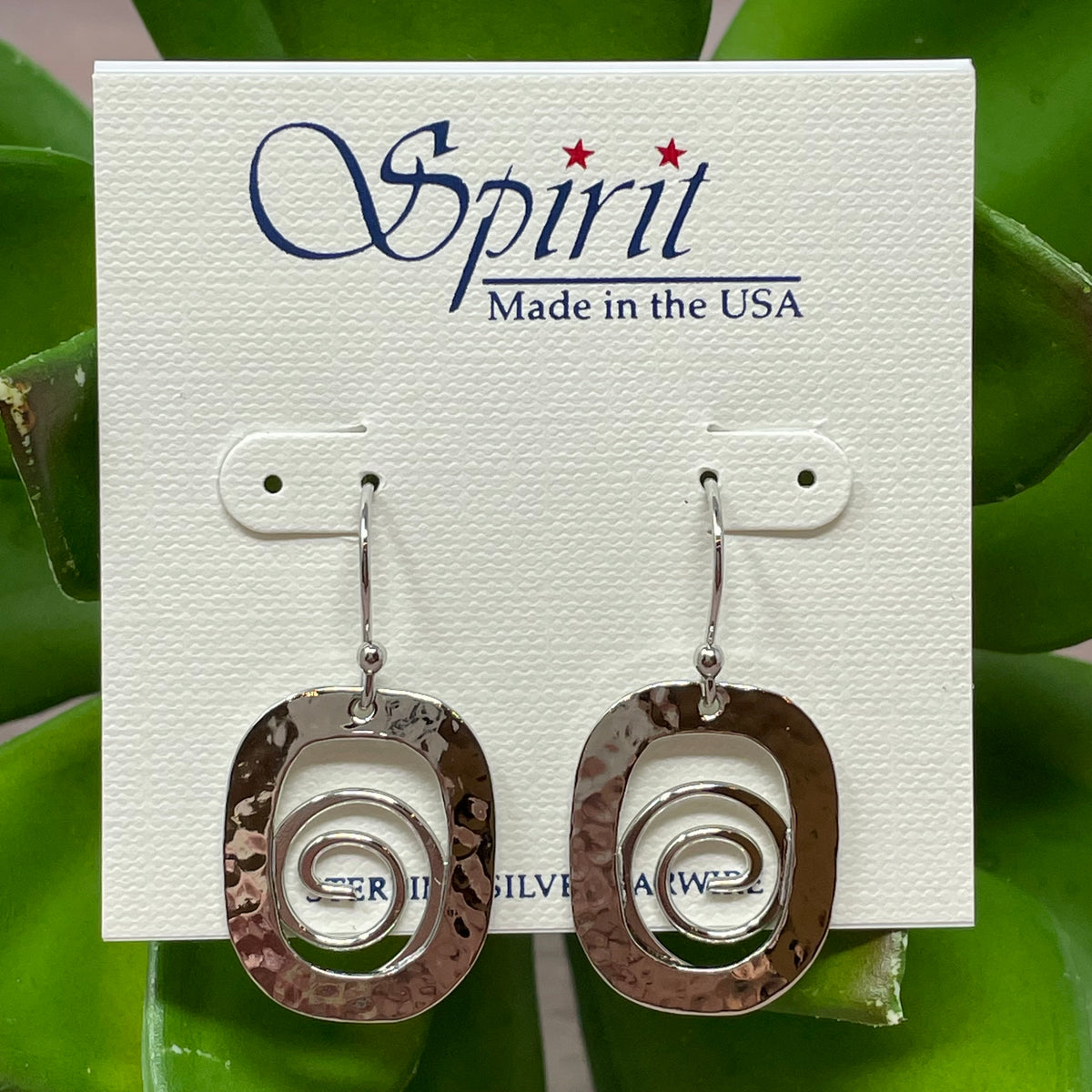 Silver Coil Earrings in Soft Square Earrings