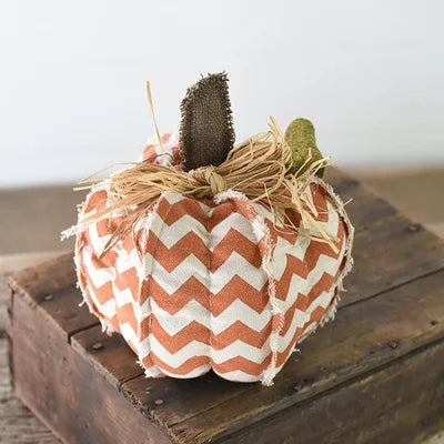 7&quot; Chevron Fabric Pumpkin