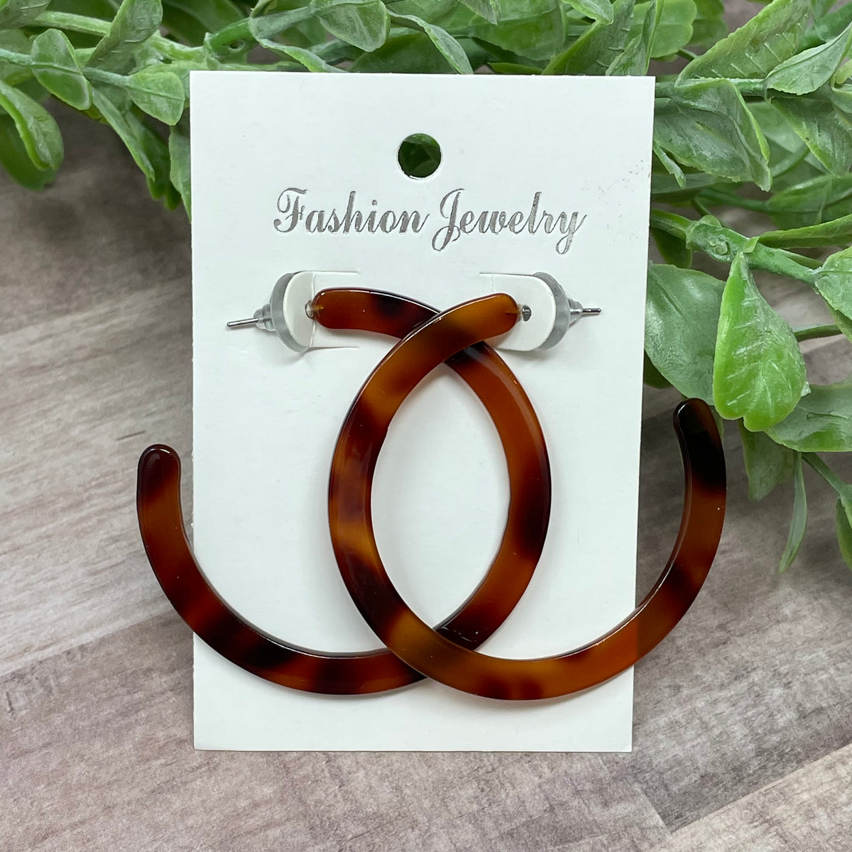 Resin Hoop Cheetah Print Earrings