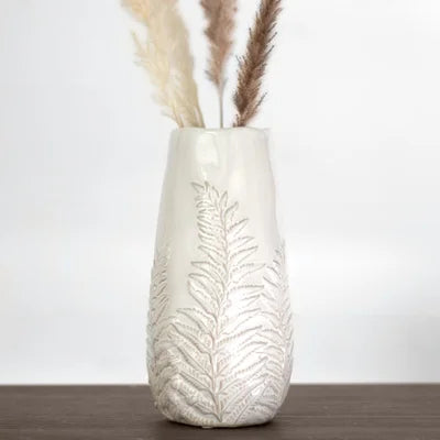 10.25&quot; White Fern Vase