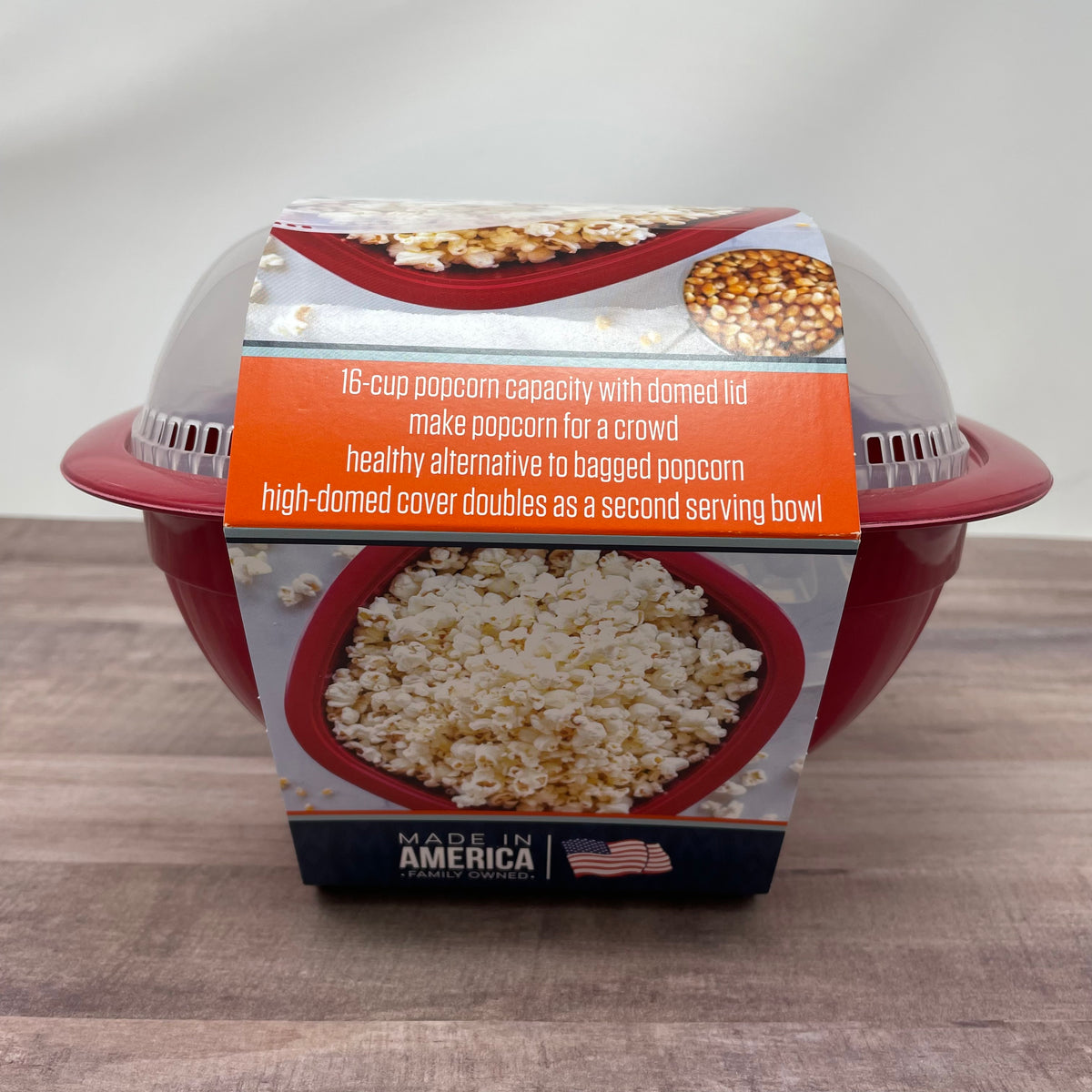 Microwave Popcorn Bowl Red