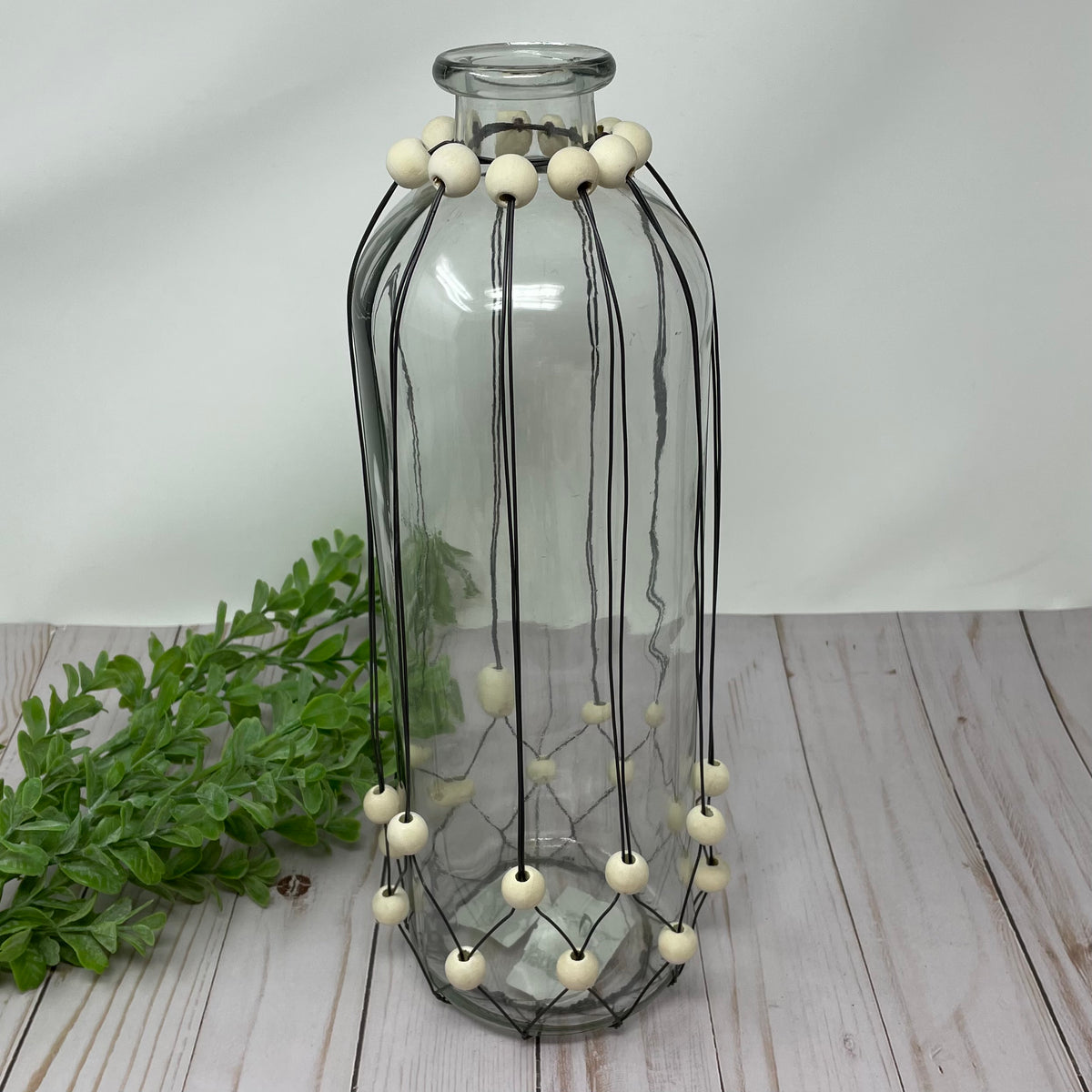 13.25&quot; Beaded Glass Vase