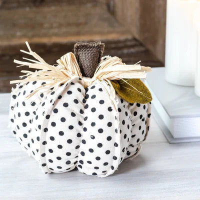 7&quot; Polka Dot Fabric Pumpkin