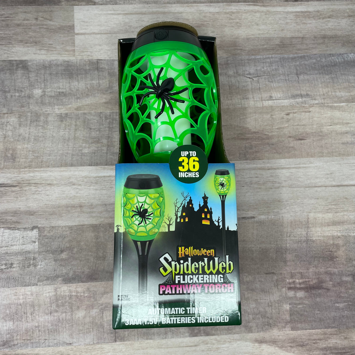 Halloween Spiderweb B/O Flickering Pathway Torch