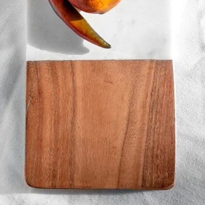 16&quot; Marble &amp; Wood Cutting Board