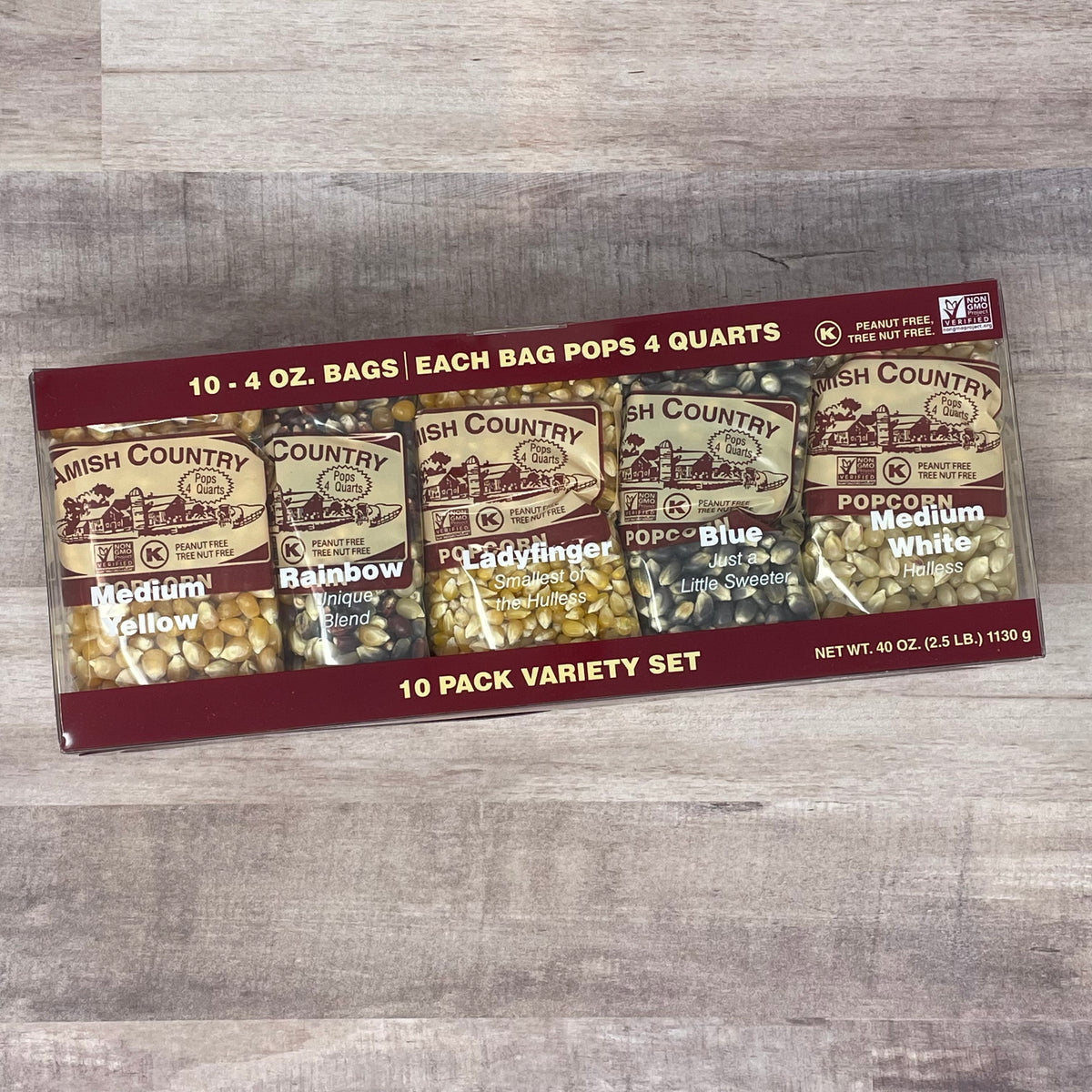 10 Pack 4oz Sampler Set Amish Popcorn