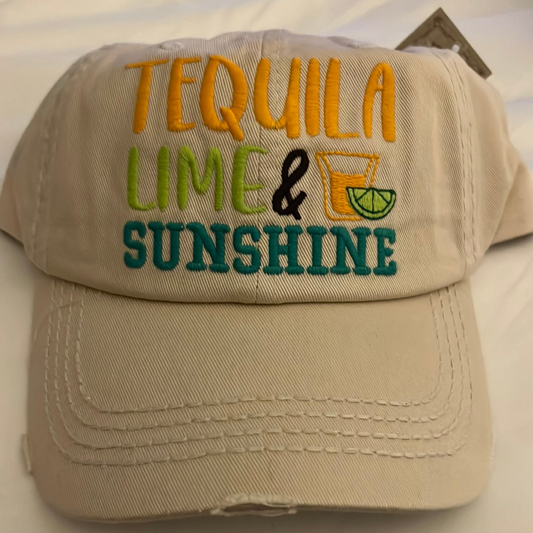 Tequila Lime Sunshine Embroidered Cap