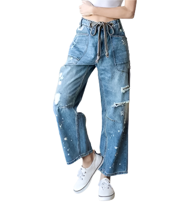 Denim washed Distressed Jeans