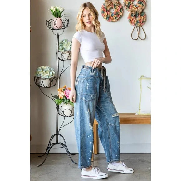 Denim washed Distressed Jeans