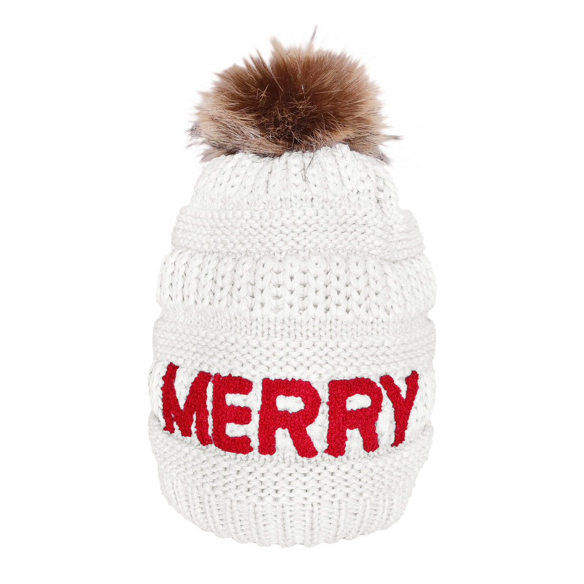 Candy Lane Merry Chenille Letter Beanie