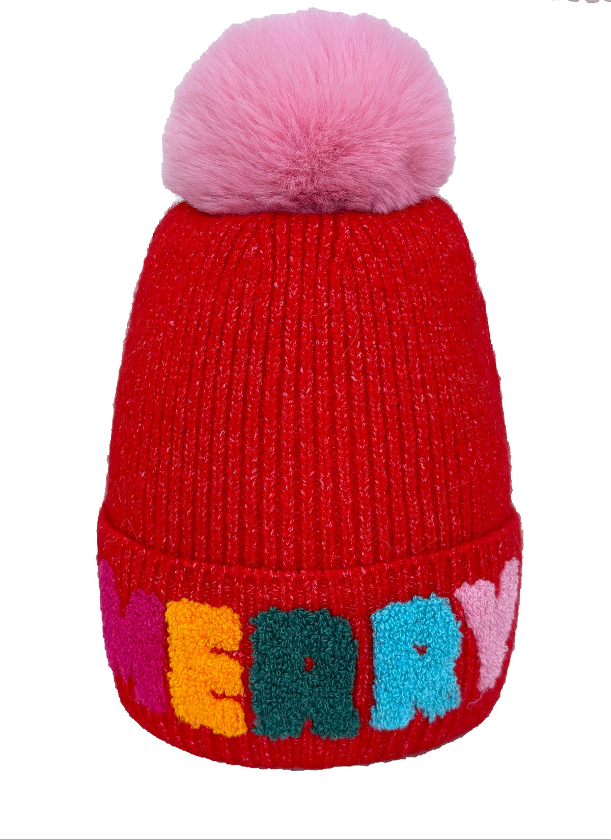 MERRY Chenille Letter Beanie