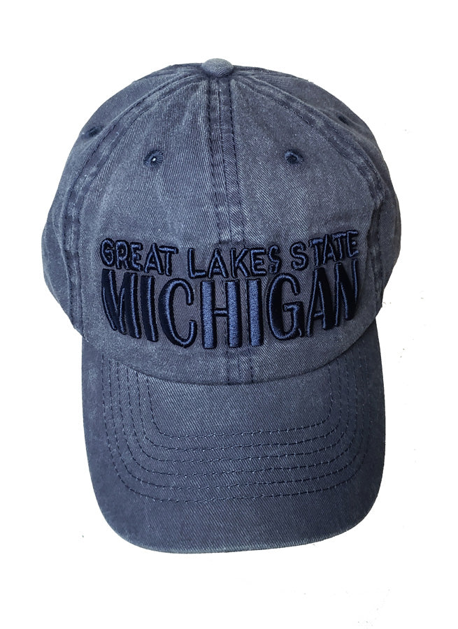 Denim Great Lakes State Embroidered Ball Cap