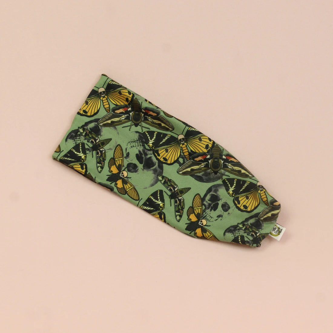 Moth Skull Sassy Olive Stretch Headband