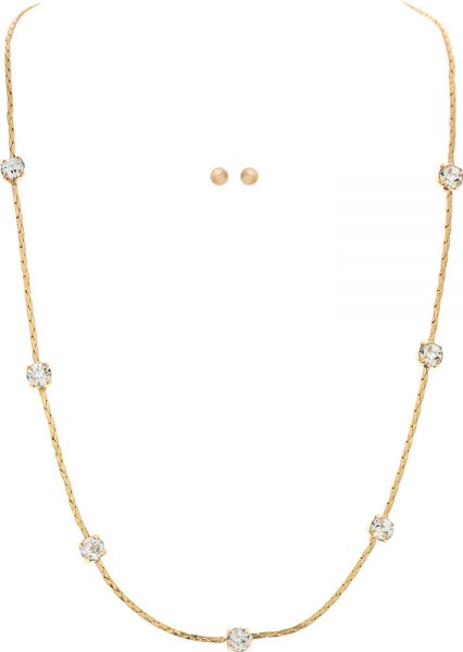 Chain Crystal Stations Necklace Set