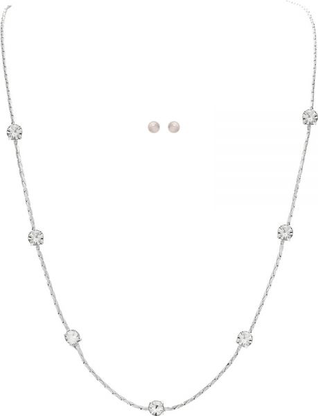 Chain Crystal Stations Necklace Set