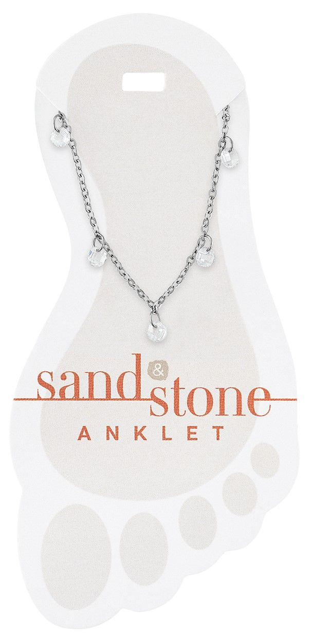 Silver Sand &amp; Stone Anklet