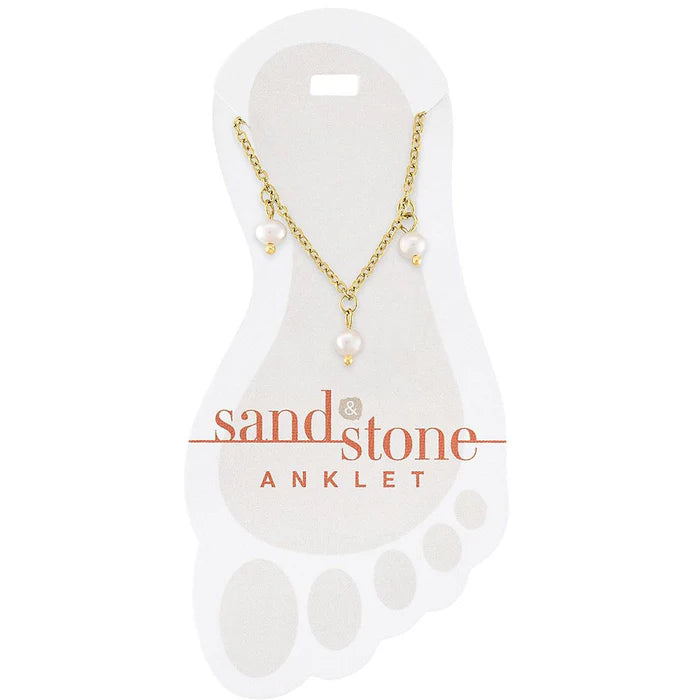 Gold Sand &amp; Stone Anklet