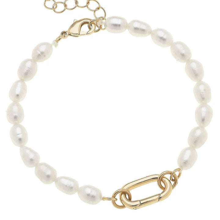 Piper Pearl Charm Bracelet Base in Ivory