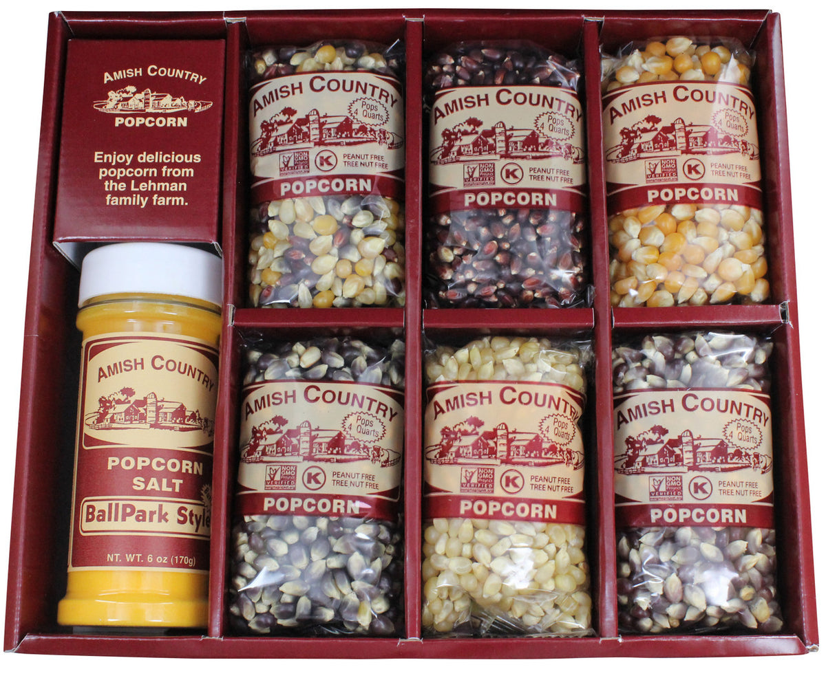 6 Pack Variety Set Popcorn w/ 6oz Buttersalt