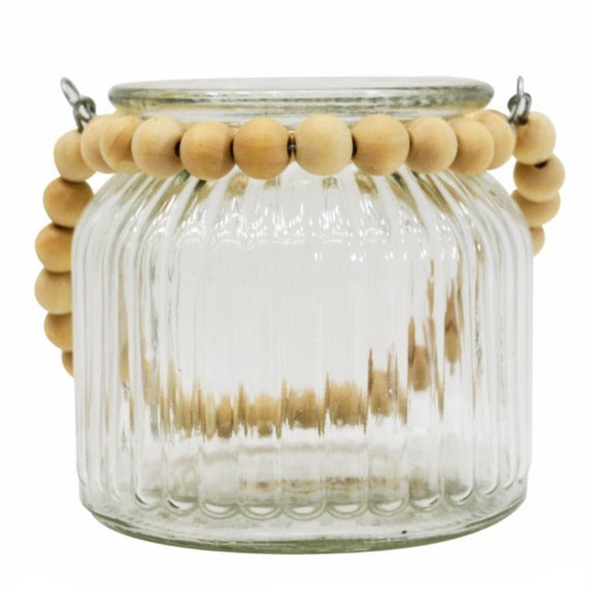 Sm. Jar w/ Wooden Beaded Handle