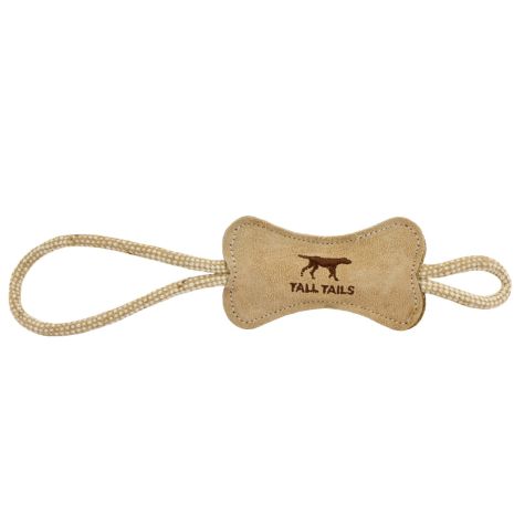 Natural Leather &amp; Wool Dog Toy