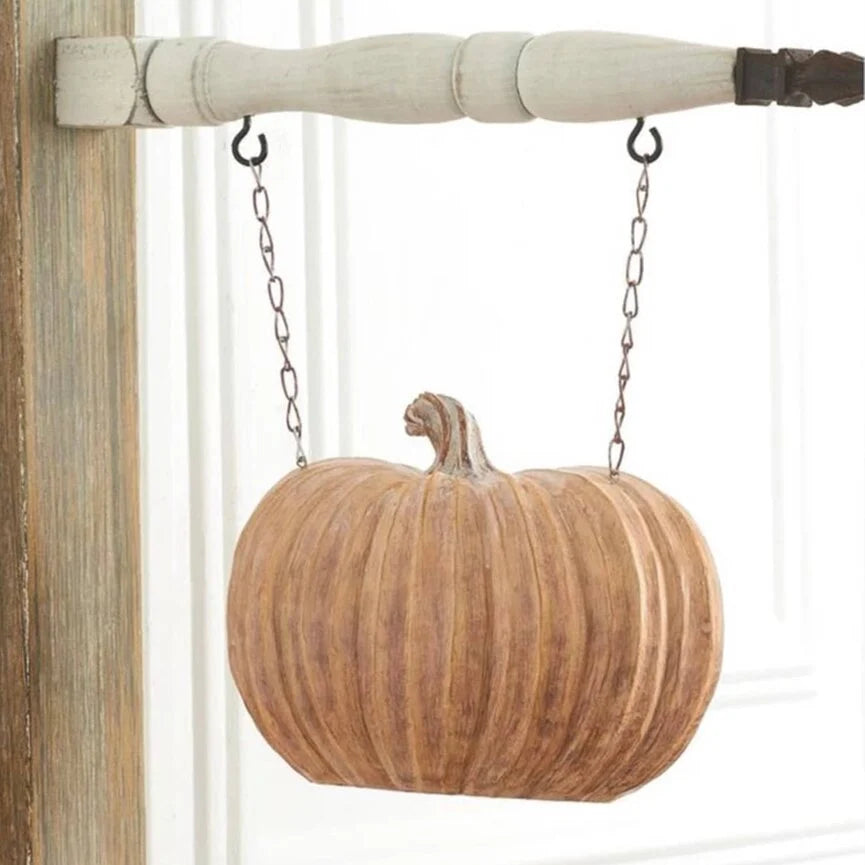 Tan Resin Short Ribbed Pumpkin for Arrow Holder