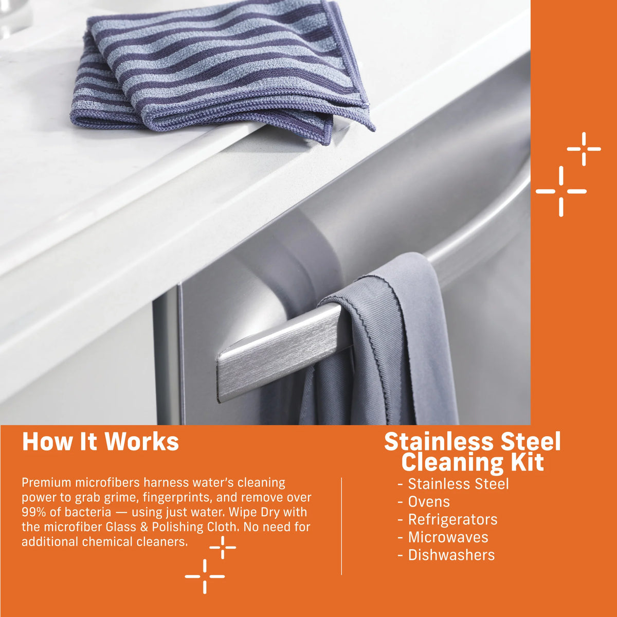 Stainless Steel Cleaning 2 Cloths