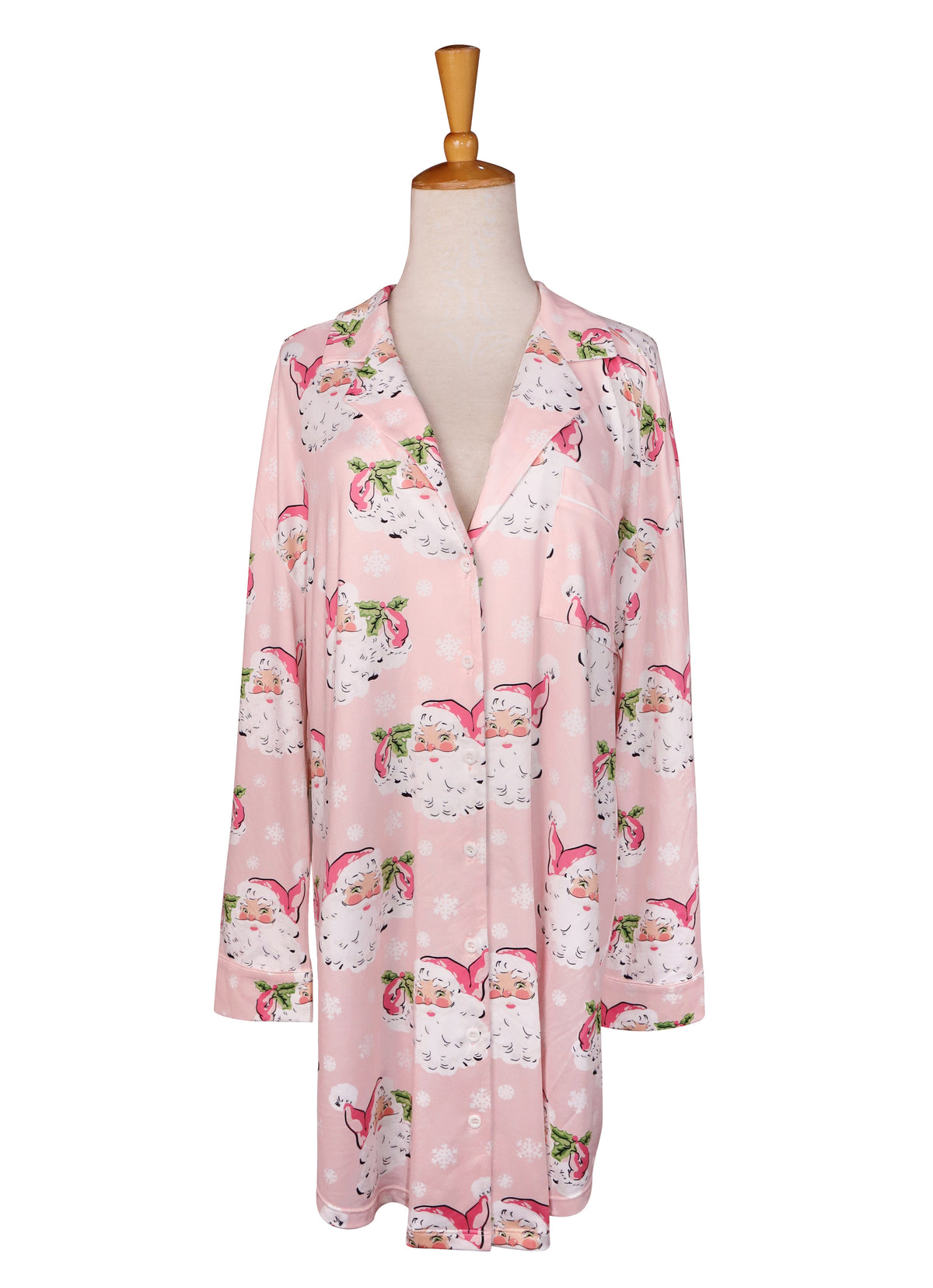 Vintage Blush St. Nick LS Sleep Dress