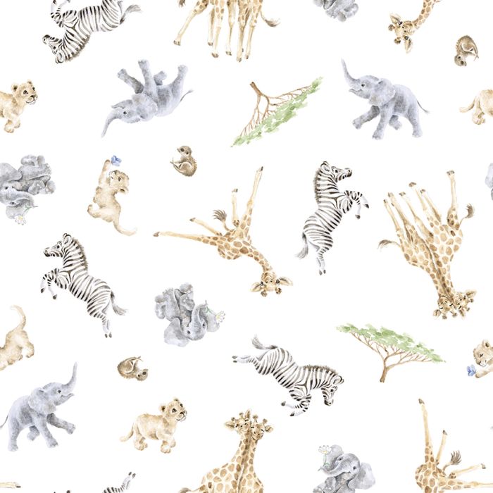 Little Savannah Pattern Printed Babygrow