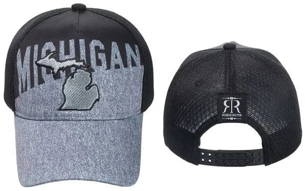 Black/Gray Michigan Cap