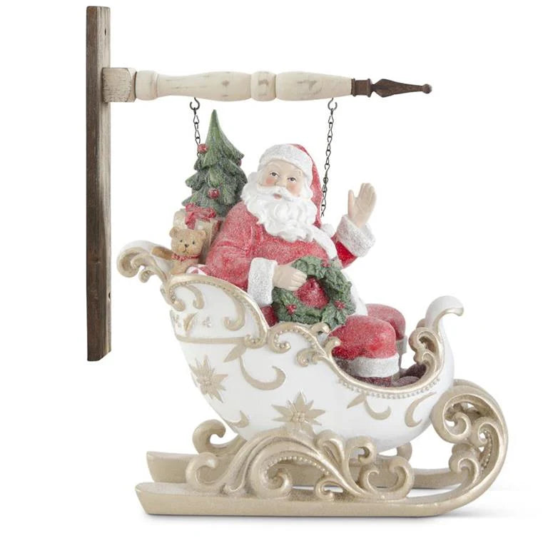 Glittered Santa in Sleigh for Arrow Holder