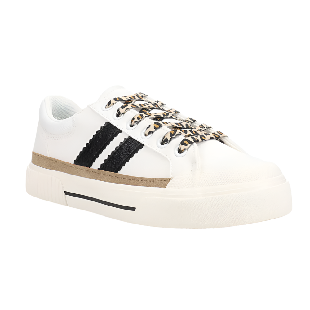 Corky&#39;s That&#39;s Her White w/Black Striped Sneakers
