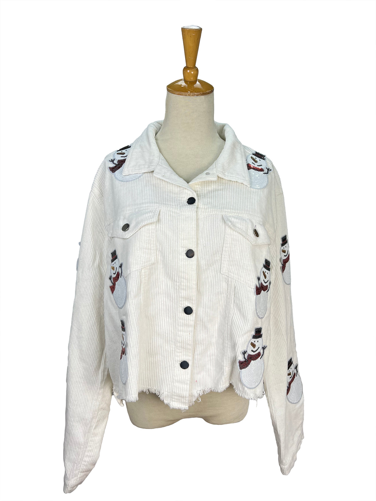 Snowman Cropped Corduroy Jacket