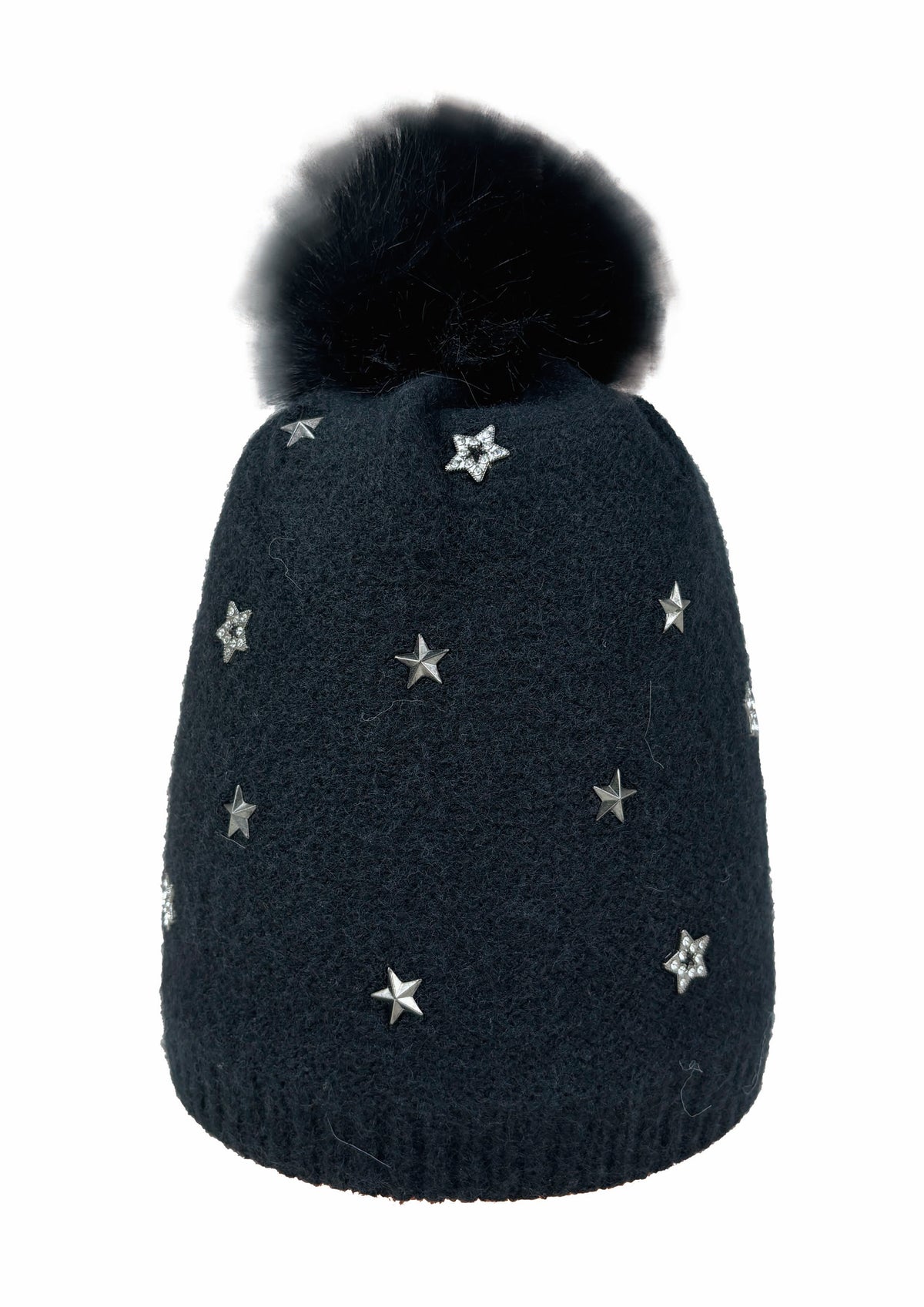 Star Studded Beanie w/Pom