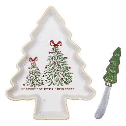 Oh Christmas Tree Snack Plate w/ Spreader