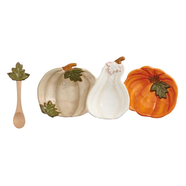 Mud Pie Leaf Pumpkin Triple Tidbit